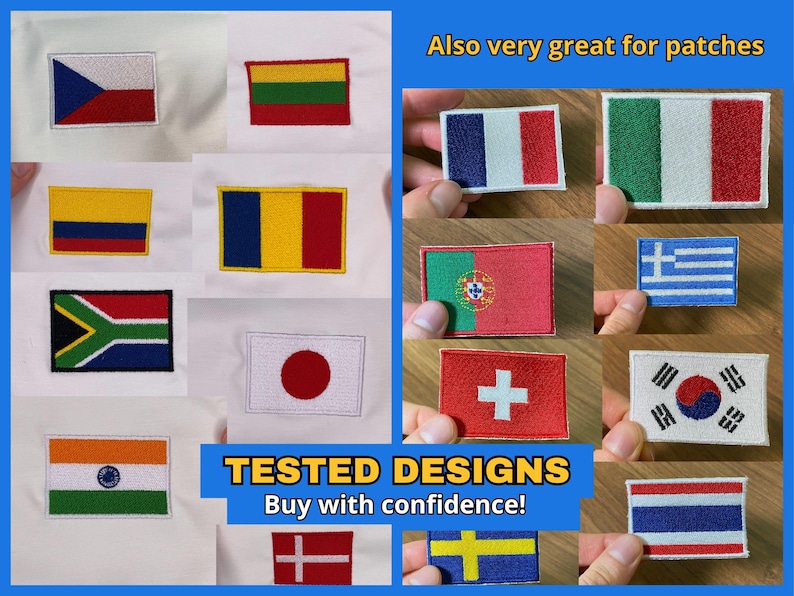 60 National Flags Bundle, Digital Machine Embroidery Files, Flags of ...