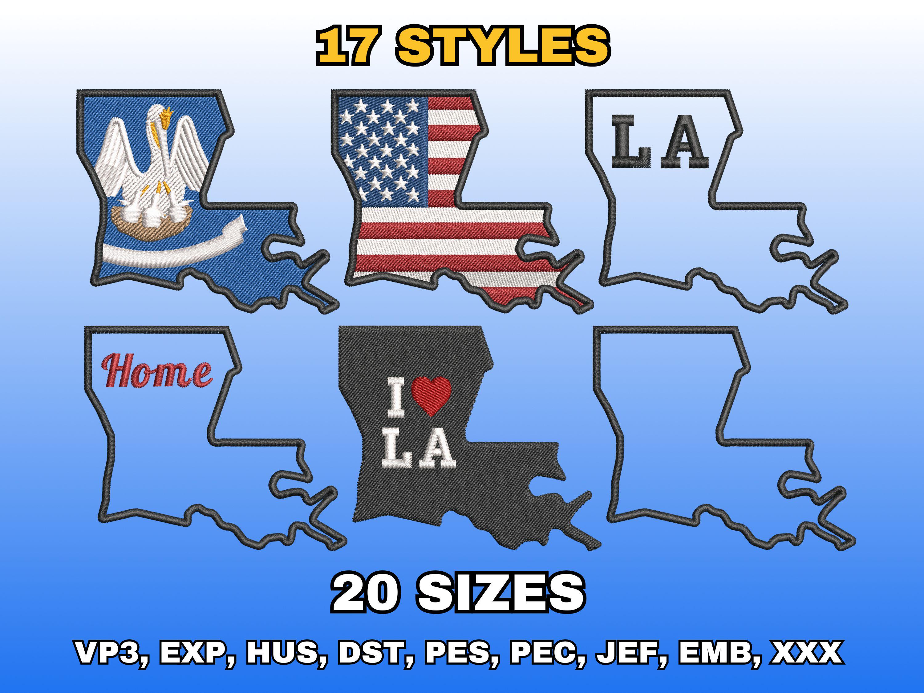Louisiana Pattern Louisiana Border Shape Embroidery Design, Digital Machine Embroidery ...
