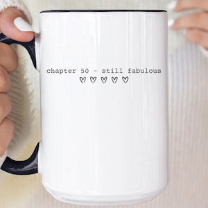 50th birthday mug custom 50 birthday gift for her personalized birthday mug in my fifties era cup name chapter 50 mug 50th gift for her