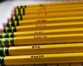 BULK Personalized Ticonderoga Pencils for Teachers, Class Set with Individual Names 20 or 30 Count