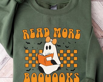 Read More Books Halloween Sweatshirt, Ghost Reader Sweatshirt, Teacher Halloween Shirt, Bookish Halloween Sweatshirt, Reading Teacher Gift