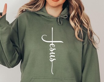 Jesus Hoodie, Trendy Christian Sweatshirt, God Sweatshirt, Catholic Sweater, Faith Based Shirt, Christian Merch, Religious Sweater For Women