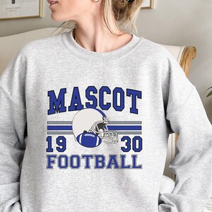 Custom Mascot Football Sweatshirt, Personalized Football Team Sweatshirt, Football Mom Shirt, Women&#39;s Football Hoodie, Football Mama Gift
