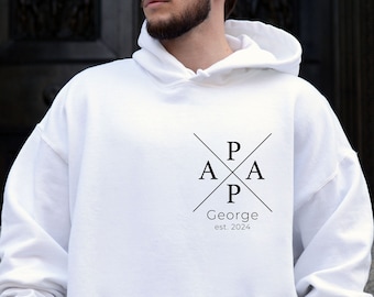 Dad Hoodie Personalized With Name And Year, Custom Dad Tshirt, Papa Shirt, New Dad Shirt, Father Gift Shirt, Custom Gift For Dad, Daddy Gift