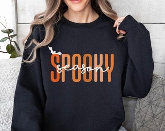Spooky Season Sweatshirt, Spooky Vibes Shirt, Halloween Hoodie, Women's Fall Sweaters, Halloween Crewneck, Halloween Gifts, Trick Or Treat