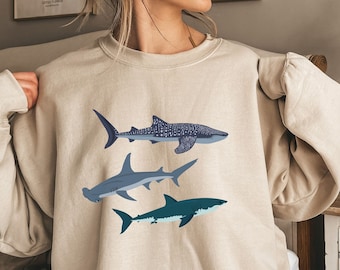 Cute Whale Shark Sweatshirt, Shark Hoodies, Trendy Ocean Beach Shirts, Marine Life Shirt, Ocean Animal Hoodie, Protect The Sharks T Shirt