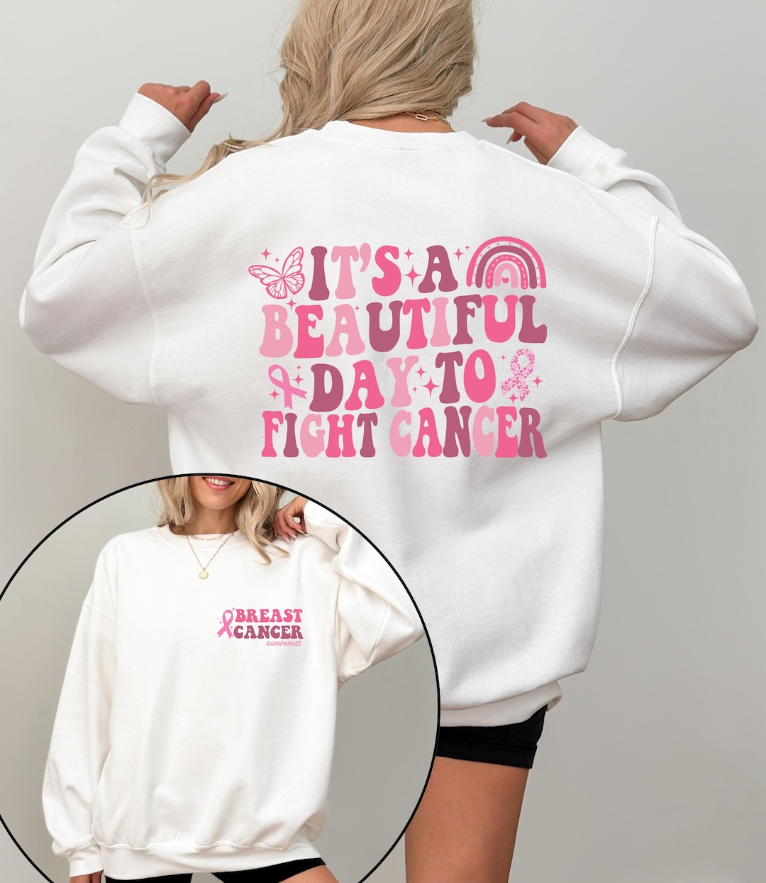Breast Cancer Sweatshirt, Cancer Fighter Shirt, Pink Ribbon Shirt ...