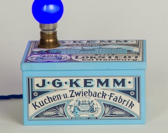 Folleto de hojalata con forma de galleta alemana antigua "Lokstedt bei Hamburg"