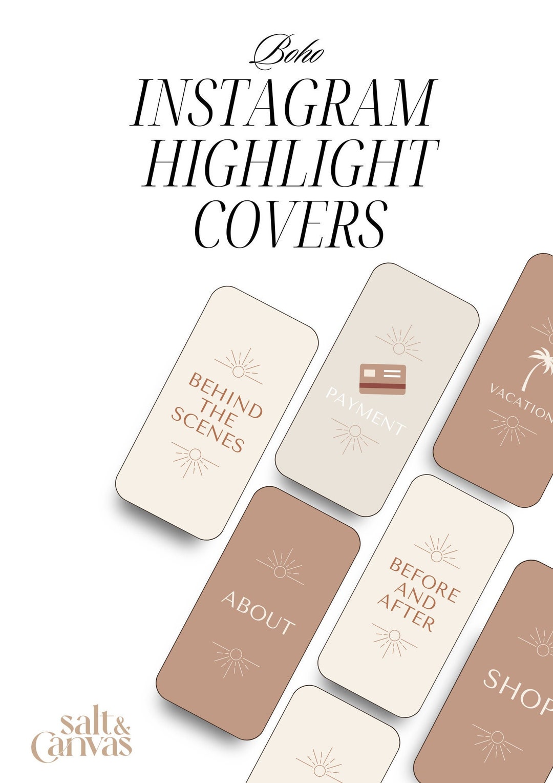 Boho Canva Instagram Highlight Covers - Etsy