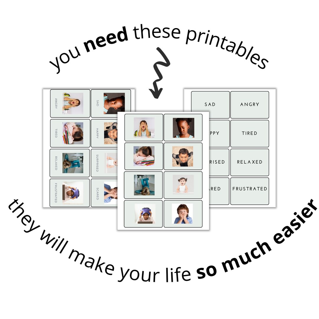 Printable Emotions Flashcards VBMAPP ABLLSR AFLS Aba Etsy