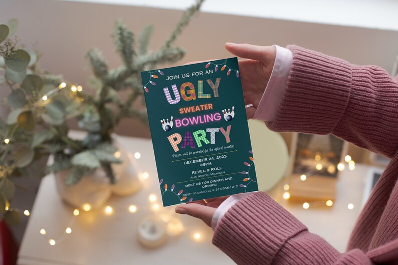 Ugly Christmas Sweater Printable Downloads Template Editable Invitation