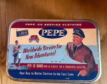 Pepe Co Service Clothing Vintage Advertising Tin