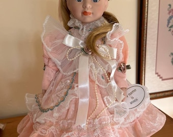 Vintage collectible porcelain doll Miranda from The Balmoral Collection