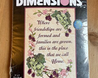 Vintage stamped Cross Stitch Kit Dimensions 6932 Our Home