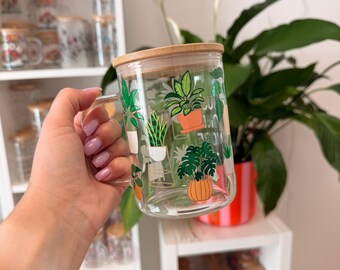 Glass Mug "Just one more plant" 17oz