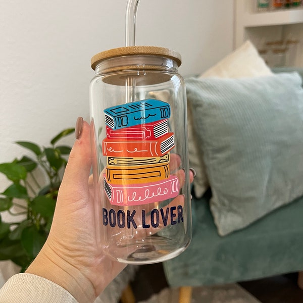 Glass Cup "book lover"