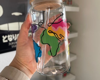Glass Cup "coloured World"