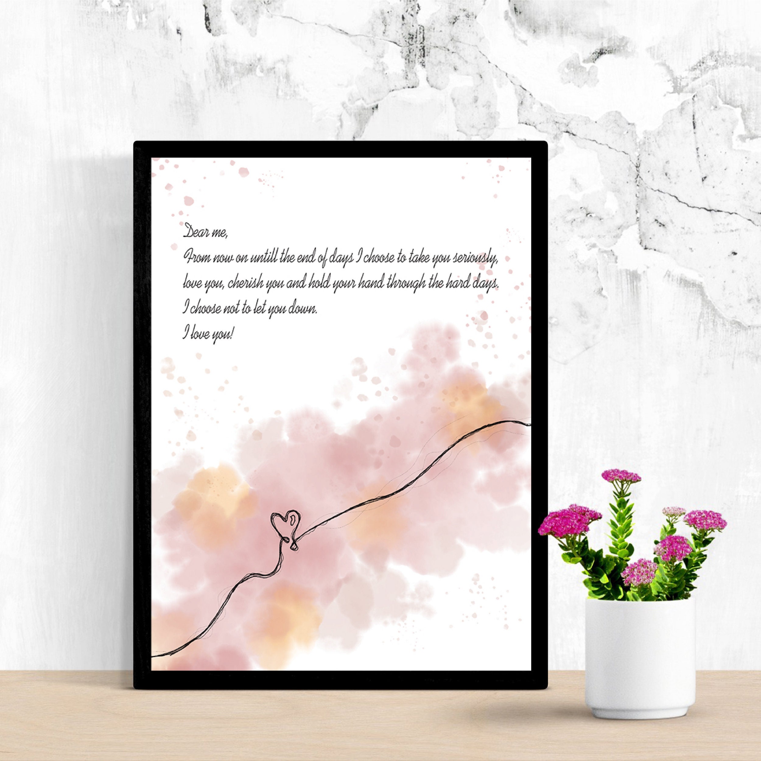 Note to Self Digital Mental Health Poster, Self Care, Self Love ...