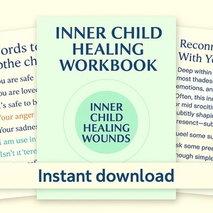 Inner Child Healing Workbook, Inner Child Healing, Reparenting Inner Child, Attachment wounds, Trauma Therapy PTSD Workbook, CBT, DBT