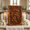 Handcrafted Rosewood Memorial Box with Paw Print, Dog Cat Cremation Keepsake, Personalized  keepsake product logo