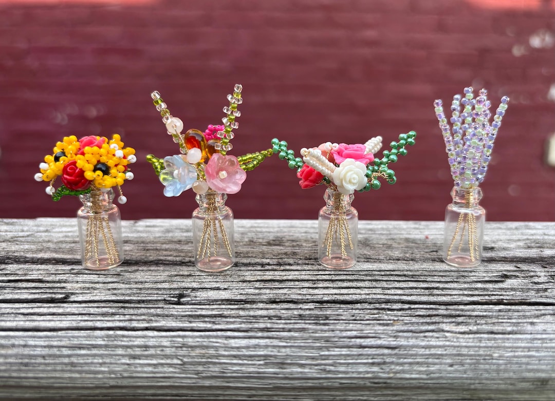 Miniature Beaded Flower Bouquets - Etsy