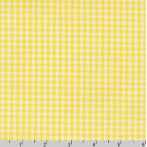 Yellow 1/8” Gingham fabric, Robert Kaufman CAROLINA GINGHAM, 1/2 yard increments