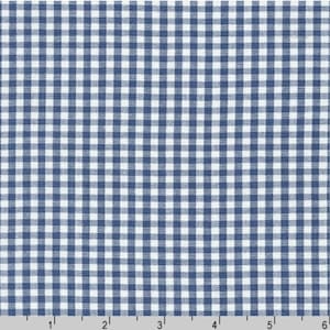 Denim blauer 1/8 ”Gingham Stoff, Robert Kaufman CAROLINA GINGHAM, 1/2 Yard Schritte