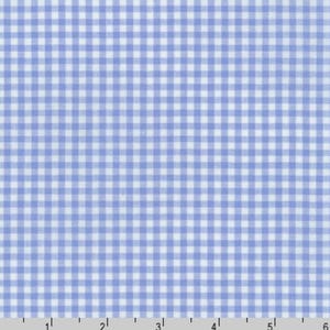 Könnte beinhalten: Ein blauer und weißer Gingham-Stoff mit einem kleinen Karomuster.