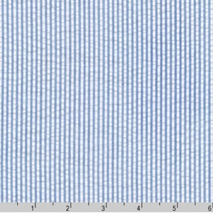 Denim Seersucker Stripe/Check fabric, Robert Kaufman, 1/2 yard increments