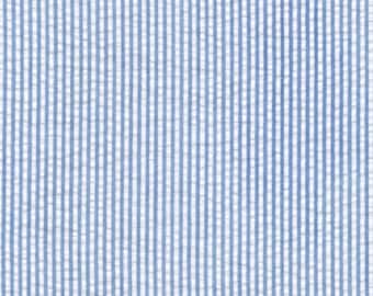 Denim Seersucker Stripe fabric, Robert Kaufman, 1/2 yard increments