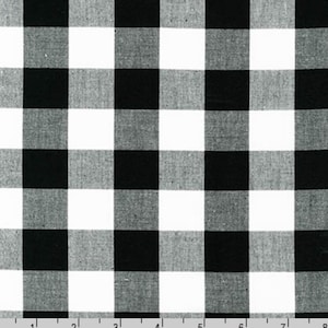 1” Black and white plaid fabric, Robert Kaufman CAROLINA GINGHAM, 1/2 yard increments
