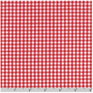 Tissu Vichy rouge 1/8 po., Robert Kaufman CAROLINA GINGHAM, par incréments de 1/2 mètre