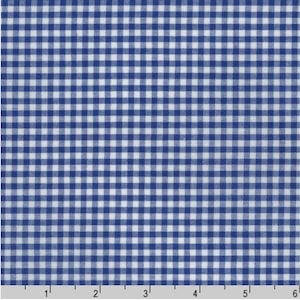 Royalblauer 1/8 ”Gingham Stoff, Robert Kaufman CAROLINA GINGHAM, 1/2 Yard Schritte