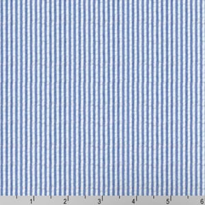 Royal blue Seersucker Stripe fabric, Robert Kaufman, 1/2 yard increments