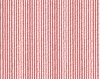 Rött Seersucker Randigt tyg, Robert Kaufman, intervall på 1/2 yard