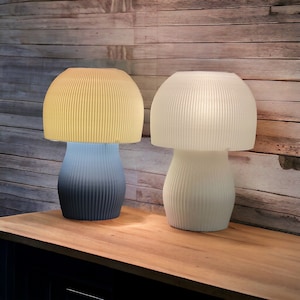 Bedroom Lamp glow rainbow in dark , 11-Inch mushroom Lamp with LED Bulb, Thoughtful Anniversary Giftdesk Lamp beside night 3d printed