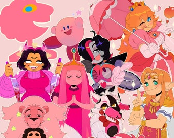 COLLAGE STICKERS : P I N K
