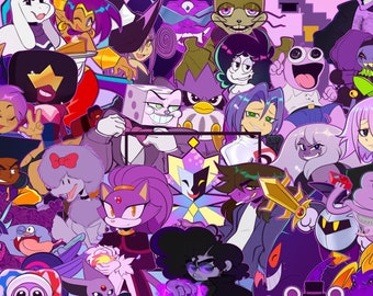 COLLAGE STICKERS: P U R P L E