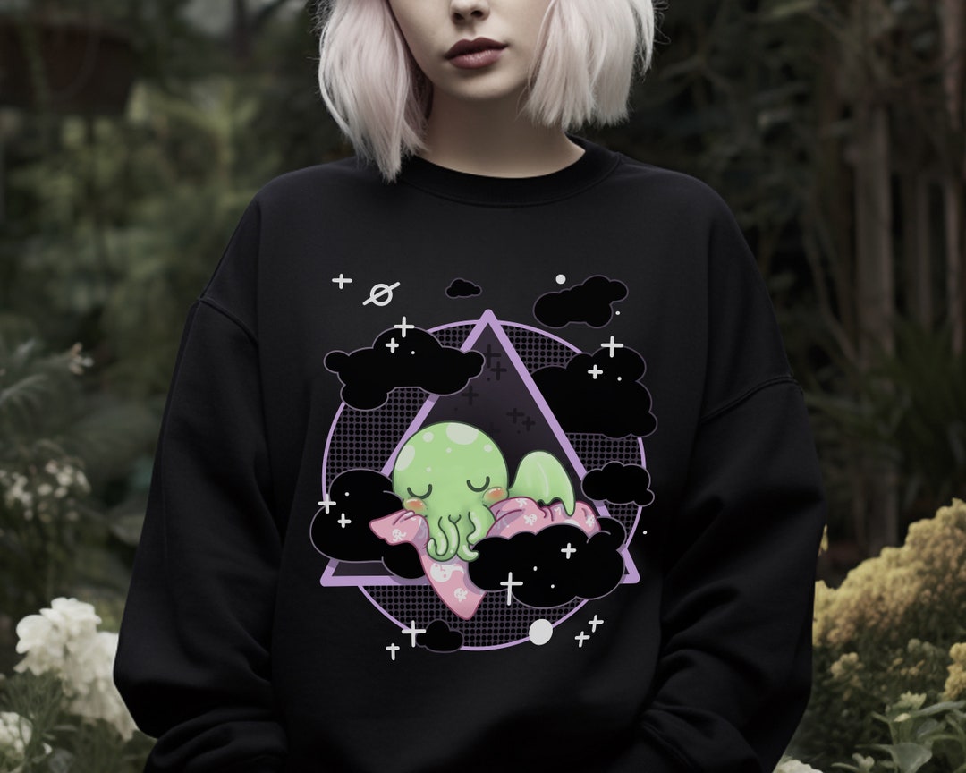 Monster Lover Cthulhu Sweatshirt, Creepy Cute Kawaii Goth Sweater, Christmas Gifts for Lovecraft