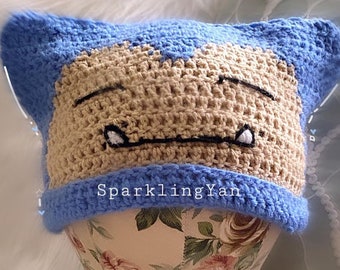 Pokémon Anime Cat Beanie | Knit Hat | Kawaii Anime Clothes | Snorlax Hat | Crochet Y2K Accessories