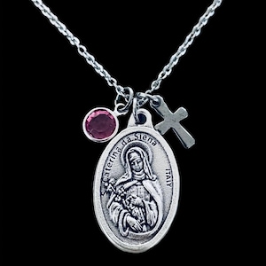 Saint Caterina de Siena Necklace Patron Saint of Nurses Gift for Her Saint Catherine Charm Necklace