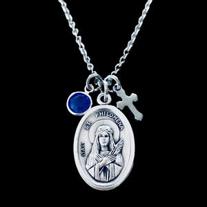 Saint Philomena Medal Necklace Custom Necklace St Philomena Gift for Confirmation Daughter of Life