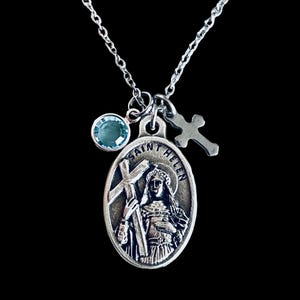 Saint Helen Medal Necklace Custom Necklace St Maria Patron of the Young Women Catholic Gift for Confirmation