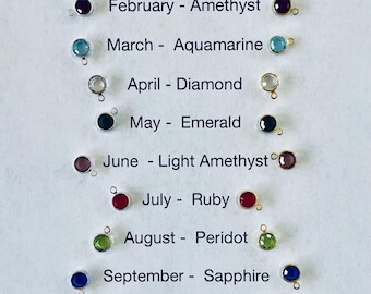 Crystal Channel Birthstone Charm: Silver or Gold Add-on