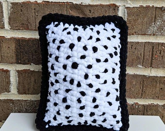 Crochet Poptart - Amigurumi Toaster Pastry - Black and White Poptart Plushie - Toaster Pastry Pillow - Crochet Cookie Poptart - Poptart Gift