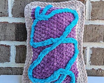 Crochet Poptart - Amigurumi Toaster Pastry - Purple Poptart Plushie - Toaster Pastry Pillow - Crochet Purple Berry Poptart - Poptart Gift