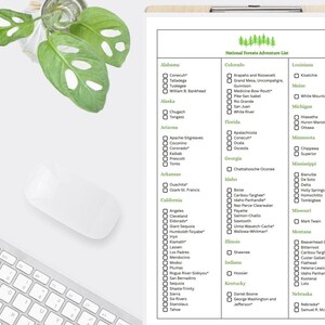 National Forests Checklist - Printable National Forests Road Trip Checklist - National Forests ...