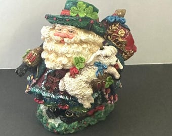 Vintage Crinkle Claus Kelly Crinkle Santa 659132 Figurine with Lamb Possible Dreams 1997 Christmas Decor Irish Scottish Cottagecore