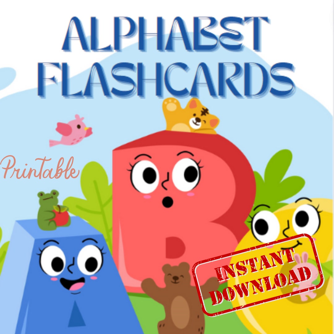 Alphabet Flashcards Alphabet Printables Kids Printables Etsy