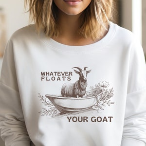 Goat Sweatshirt Cottage Core Sweater Goblincore Sweater Goat Sweater Goat Mom Sweatshirt Cottage Core Clothes